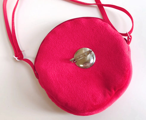 Red Shoulder Bag with Traditional Embroidery