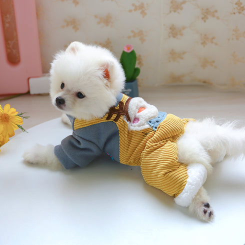 Cotton-Padded Jumpsuits with Snowman Pattern