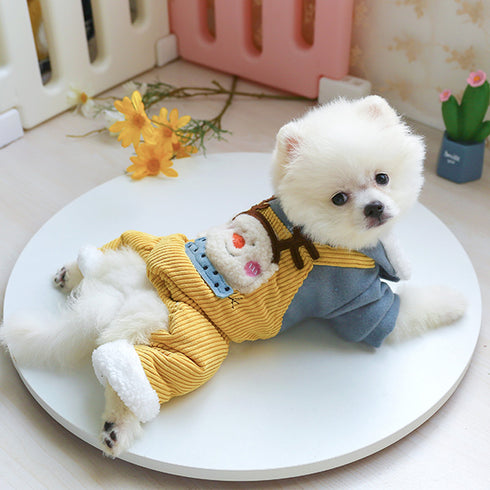 Cotton-Padded Jumpsuits with Snowman Pattern