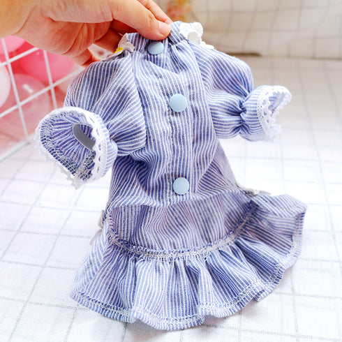 Floral Round Neck Striped Dress