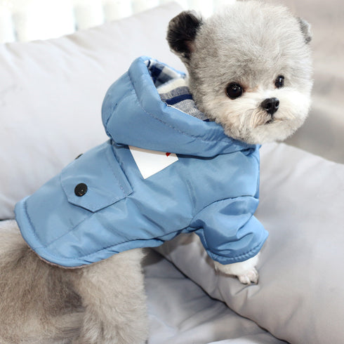 Cotton-Padded Letter Print Coat