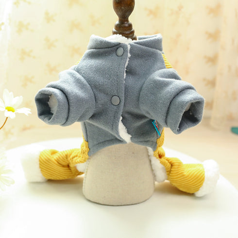 Cotton-Padded Jumpsuits with Snowman Pattern